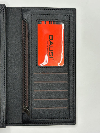 BALISI Orignal Leather Long Wallet Black