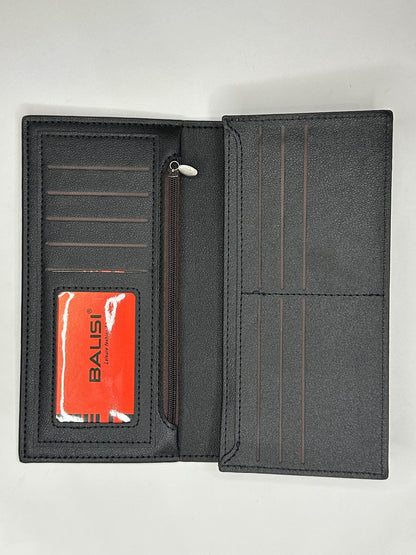 BALISI Orignal Leather Long Wallet Black