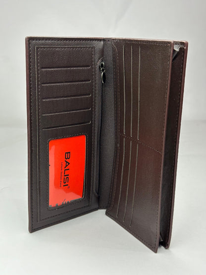 BALISI Orignal Leather Long Wallet Brown